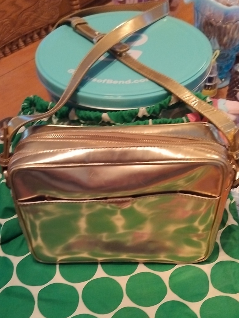 Boden Golden Patent Leather Purse